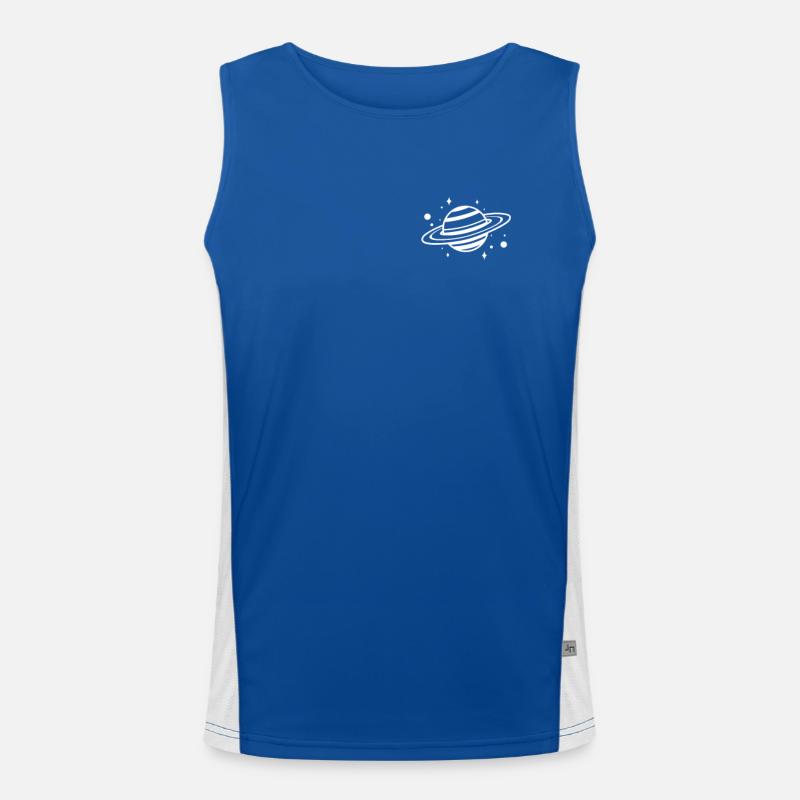 Space exploration Rocker ship Moon Men's Functional Contrast Tank Top 