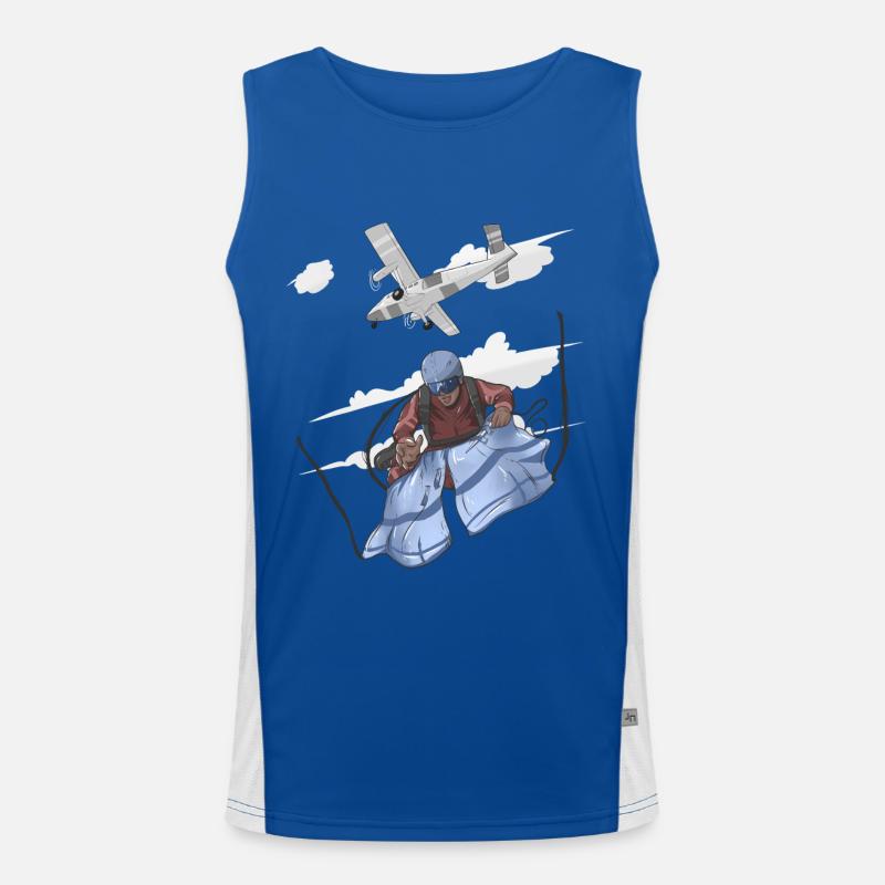 Skydiving Jumping Men's Functional Contrast Tank Top 