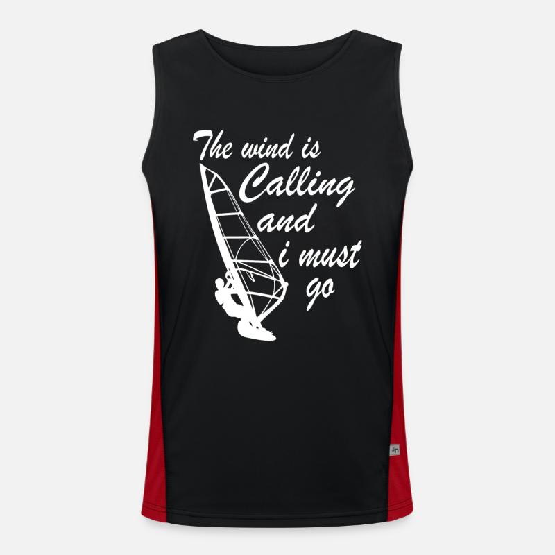 Windsurfer - Der Wind ruft, ich muss gehen Funktionelles Kontrast-Tank Top für Männer 