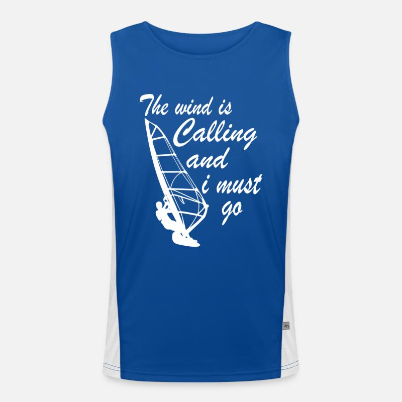 Windsurfer - Der Wind ruft, ich muss gehen Funktionelles Kontrast-Tank Top für Männer 
