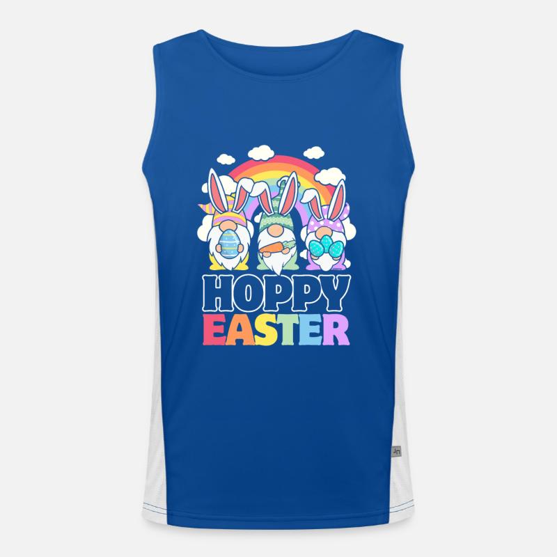 Hoppy Easter - Gnome Easter Eggs Men's Functional Contrast Tank Top 