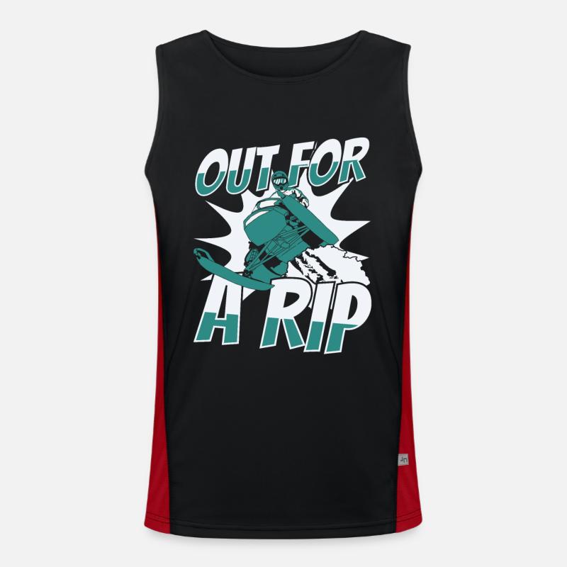 Out for A Rip Snowmobile Snowmobile Drivers Men's Functional Contrast Tank Top 