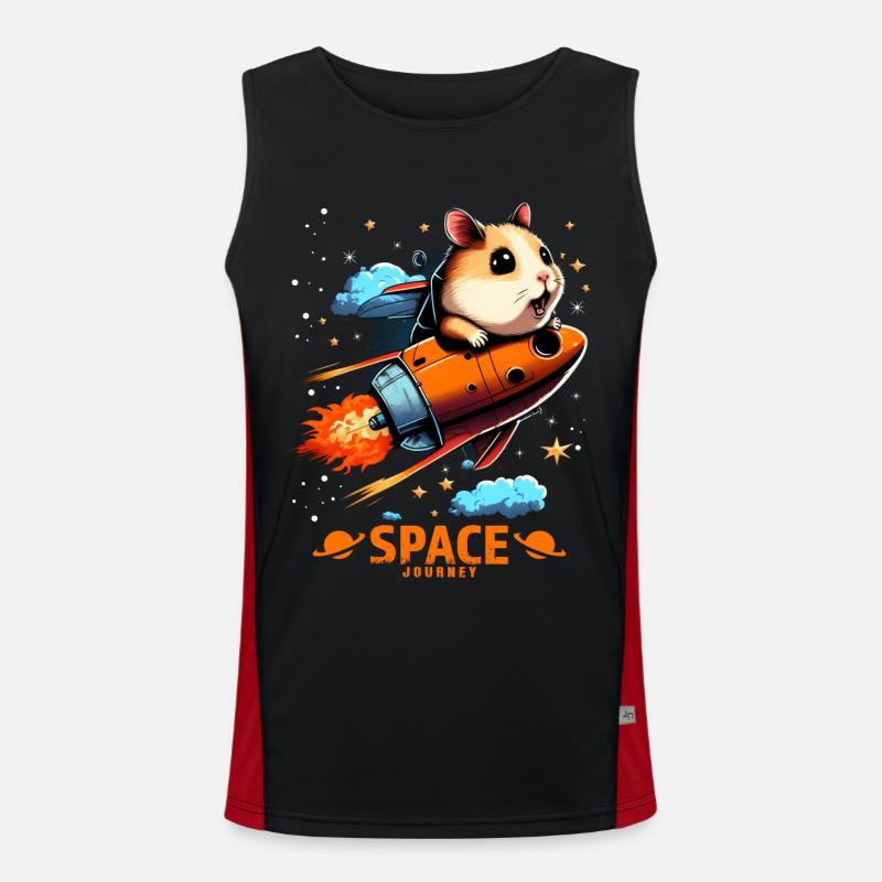 Space Hamster Hamster Lovers Space Design Men's Functional Contrast Tank Top 
