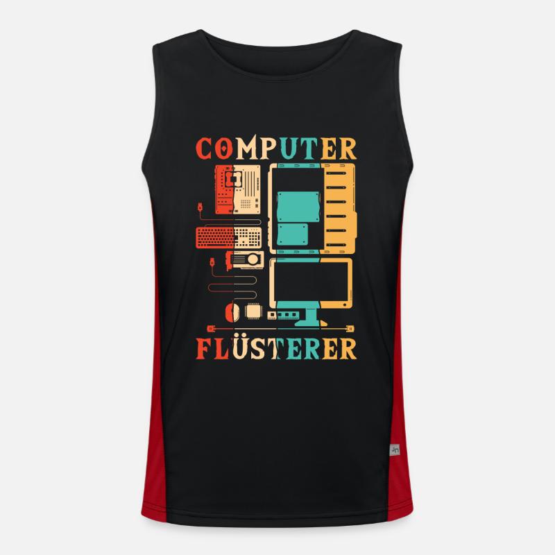 Computer Whisperer Computer Scientist Admin - Men's Functional Contrast Tank Top  - black/red