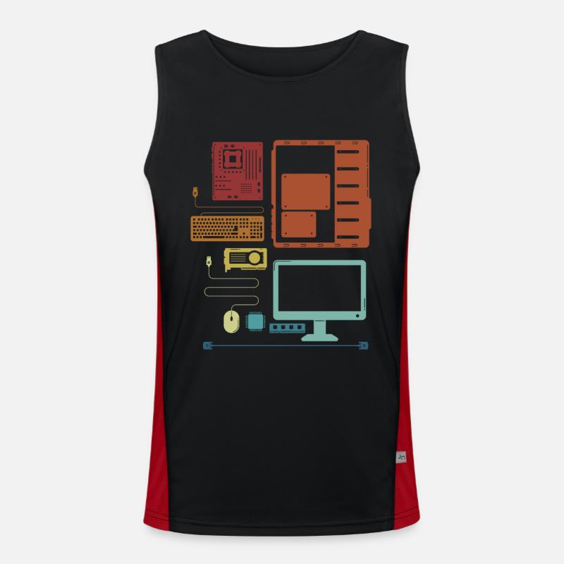 Retro Hardware Admin IT-Betrieb Informatiker Funktionelles Kontrast-Tank Top für Männer 
