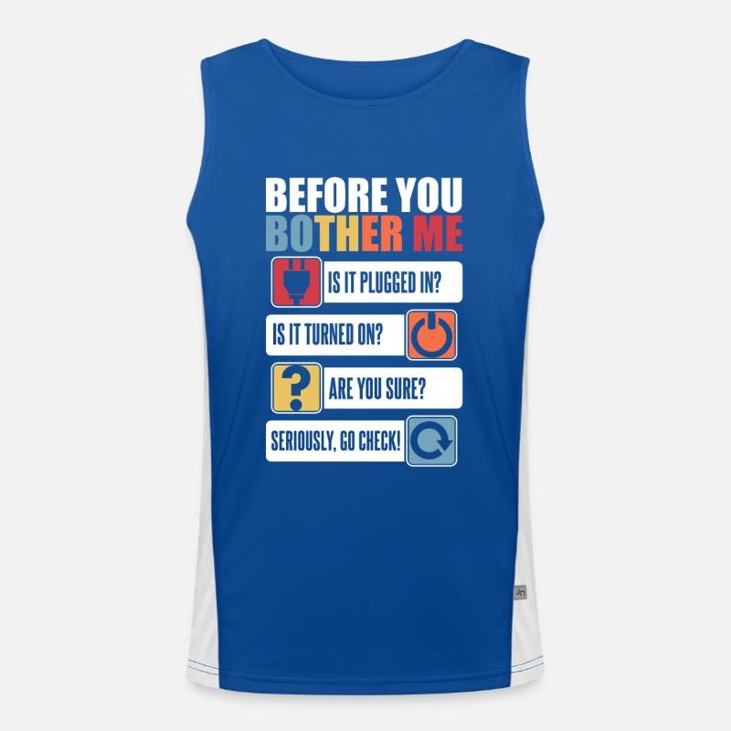 Avant de me déranger Informatiker Admin Débardeur respirant contrasté Homme 