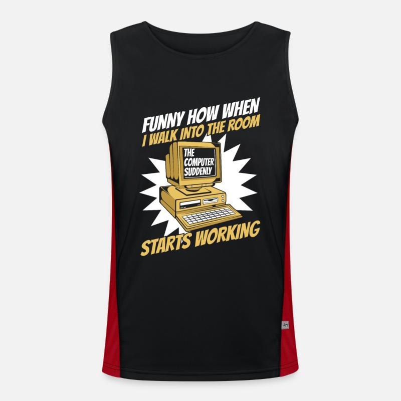The Computer Suddenly Starts Working Admin Men's Functional Contrast Tank Top 