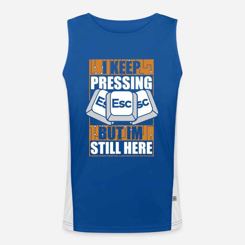 I Keep Pressing Esc Informatiker Admin Funktionelles Kontrast-Tank Top für Männer 
