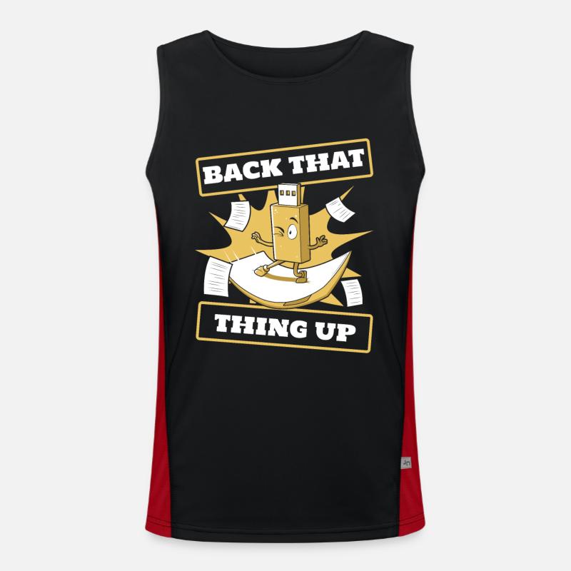 Back That Thing Up IT Operations Computer Scientist Men's Functional Contrast Tank Top 