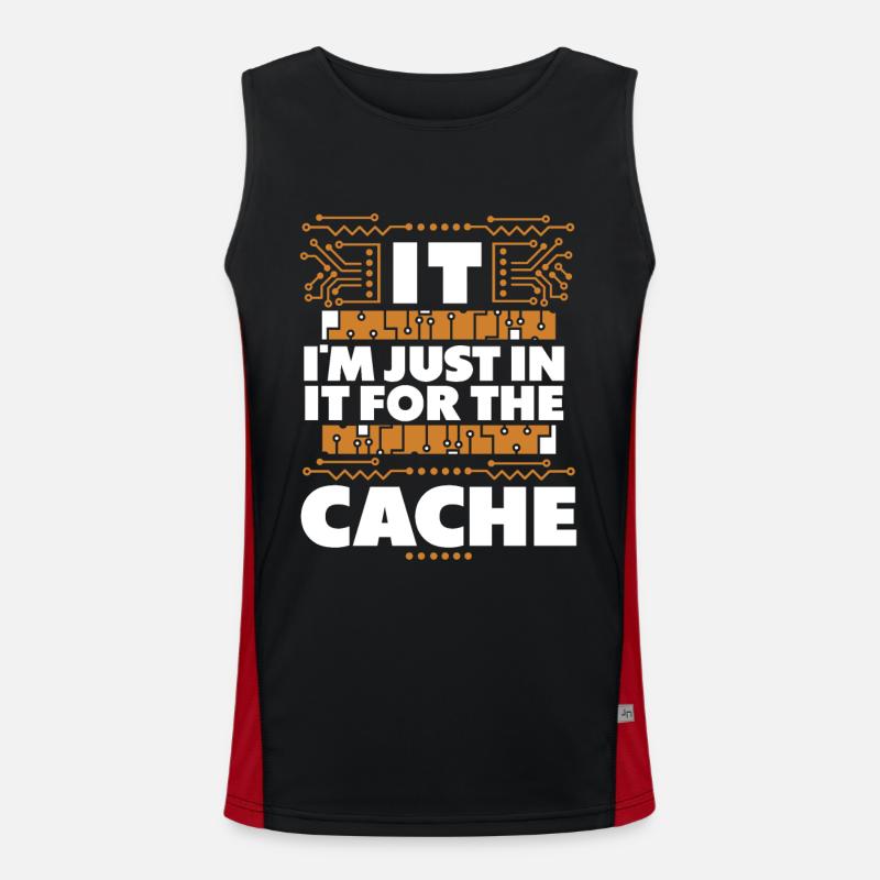 I'm Just In It For The Cache Admin IT Operations Men's Functional Contrast Tank Top 