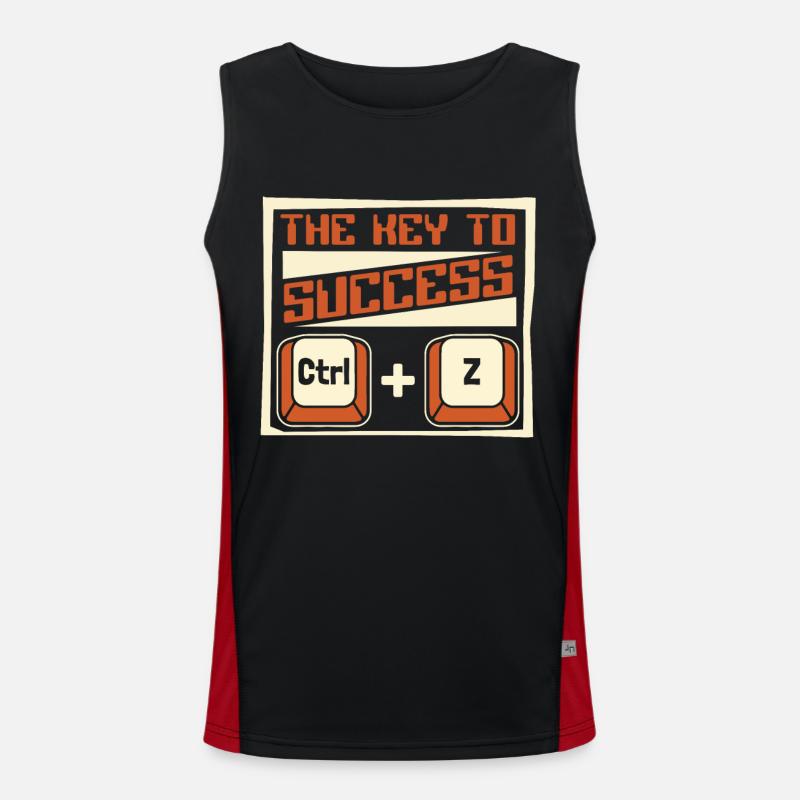 Key To Success Ctrl Z Computer Scientist Admin Men's Functional Contrast Tank Top 