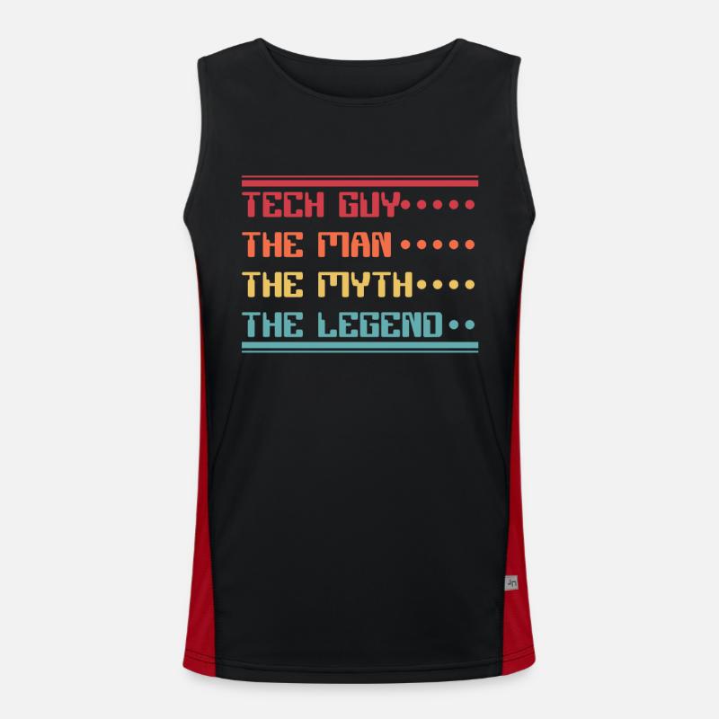Tech Guy Man Myth Legend IT Operations Admin Men's Functional Contrast Tank Top 