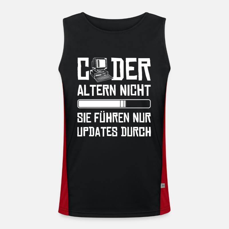 Coder Altern Nicht Developer Softwareingenieur - Funktionelles Kontrast-Tank Top für Männer - Schwarz/Rot