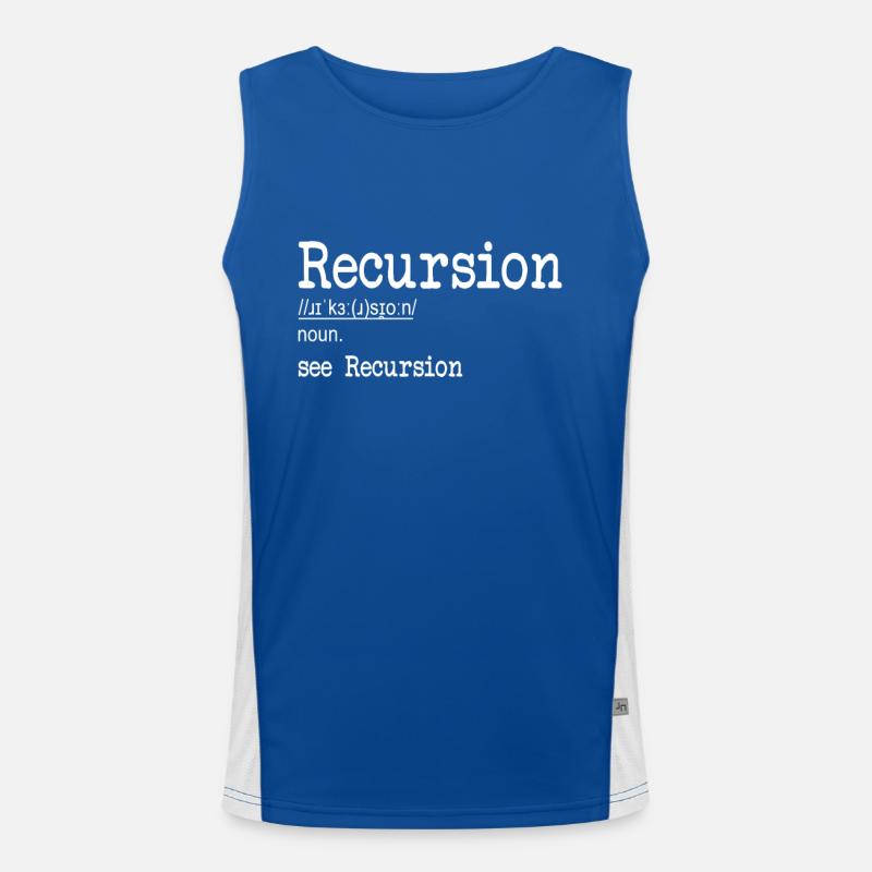 Recursion Definition Developer Coder Programmer Men's Functional Contrast Tank Top 