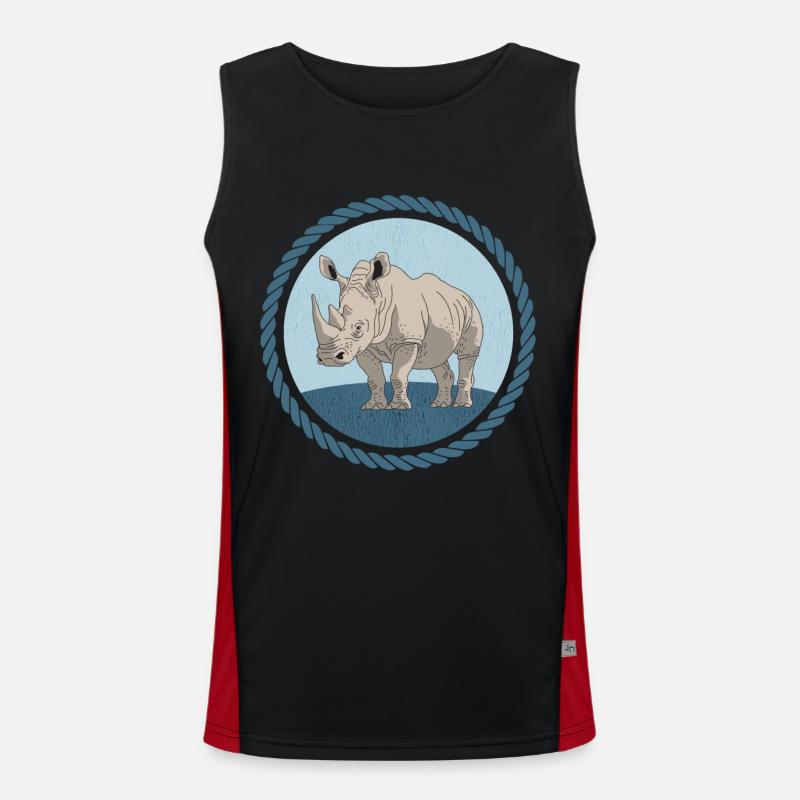 Nashorn Rhinozeros Nashörner Geschenk Funktionelles Kontrast-Tank Top für Männer 