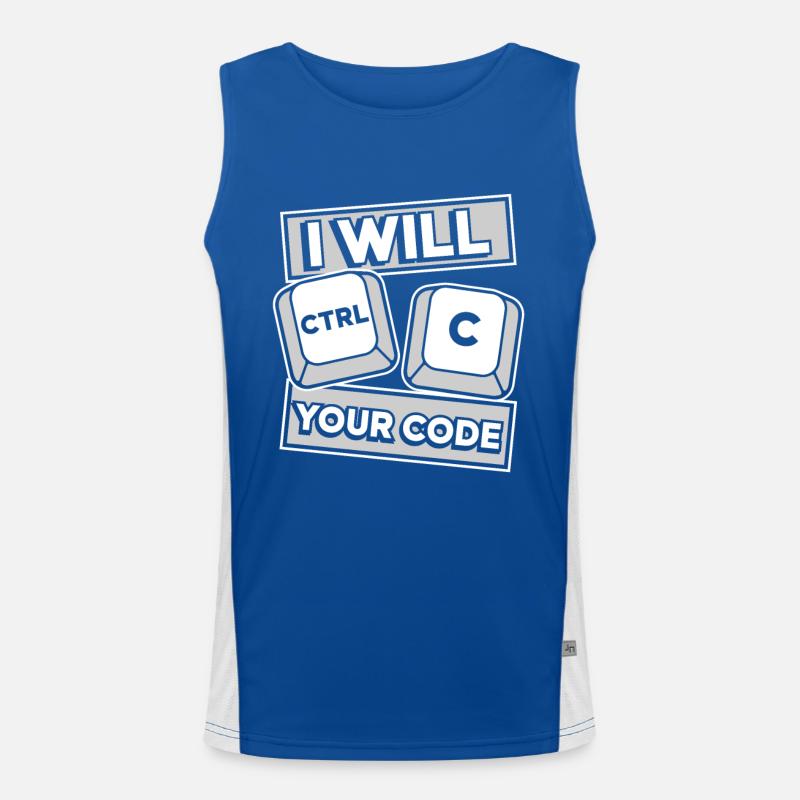 I Will Ctrl C Your Code Developer Coder Funktionelles Kontrast-Tank Top für Männer 