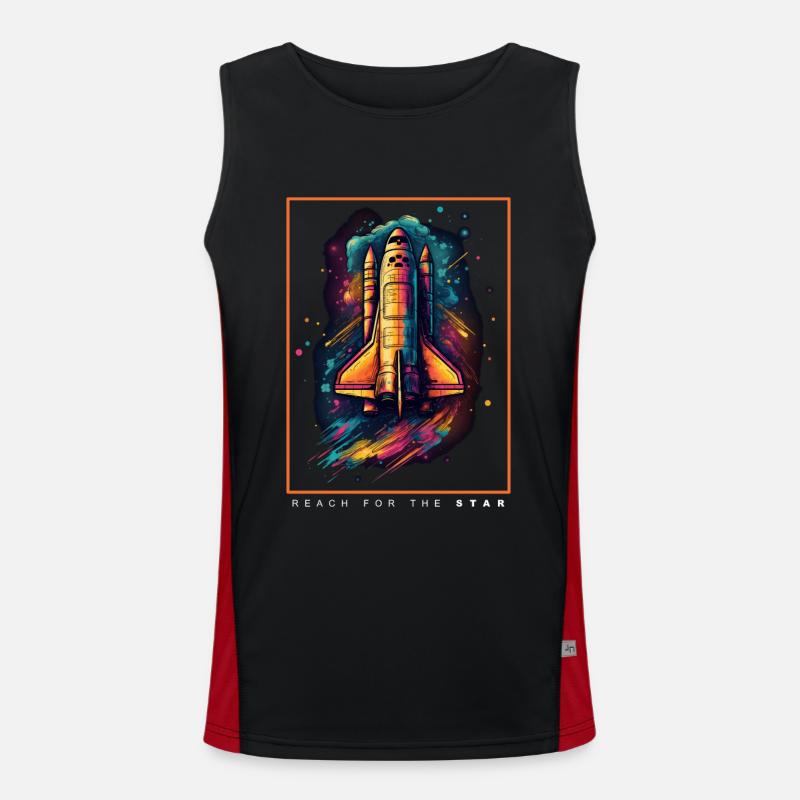 Cadeau spatial de vaisseau spatial de la navette spatiale Débardeur respirant contrasté Homme 