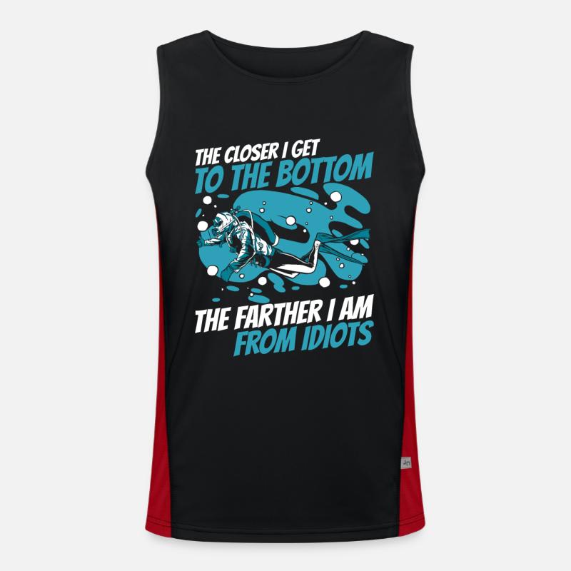 Plus près du bas Le plus loin des idiots Débardeur respirant contrasté Homme 