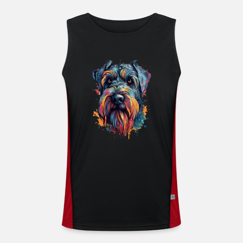Chien géant-schnauzer coloré Débardeur respirant contrasté Homme 