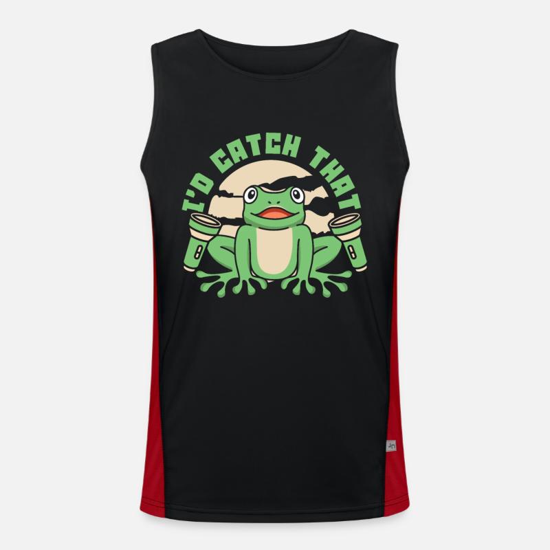 I'd Catch That Tree Frog Toad Tadpole Frog Men's Functional Contrast Tank Top 