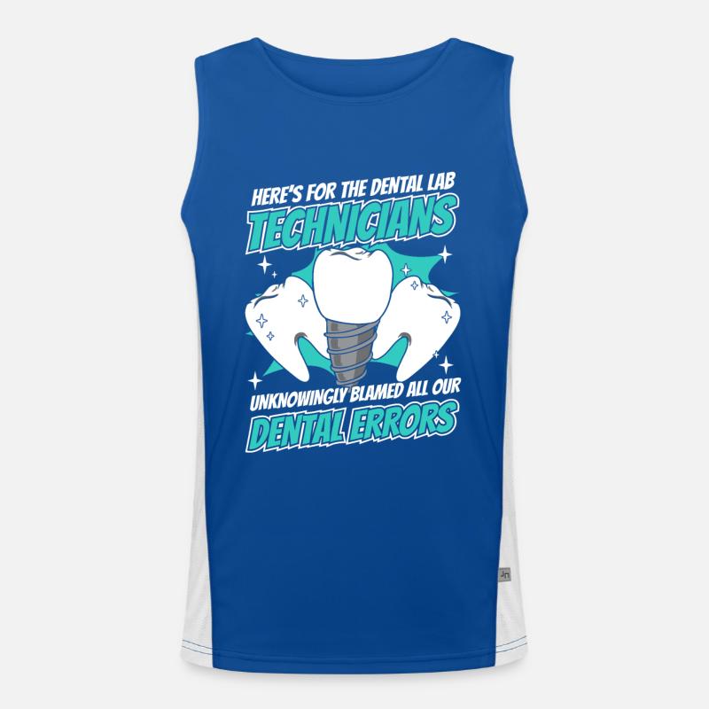 All Our Dental Errors Dentallabor Zahnlabor Funktionelles Kontrast-Tank Top für Männer 
