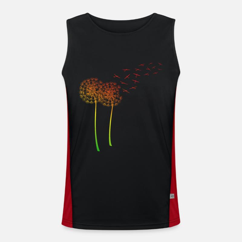 Glider Pilot Dandelion Dandelion Glider - Men's Functional Contrast Tank Top  - black/red