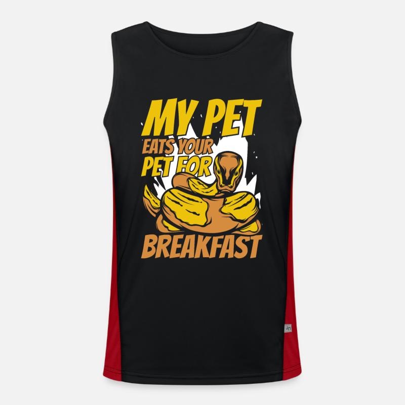 My Pet Eats Your Pet For Breakfast Python Banana Funktionelles Kontrast-Tank Top für Männer 