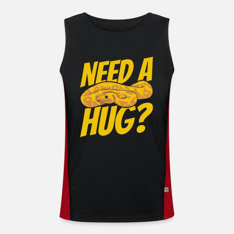 Need A Hug Python Snake Python Breeder Banana Men's Functional Contrast Tank Top 