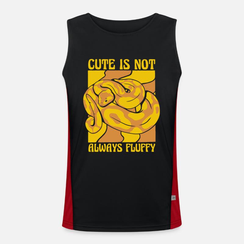 Cute Is Not Always Fluffy Python Schlange Banana Funktionelles Kontrast-Tank Top für Männer 