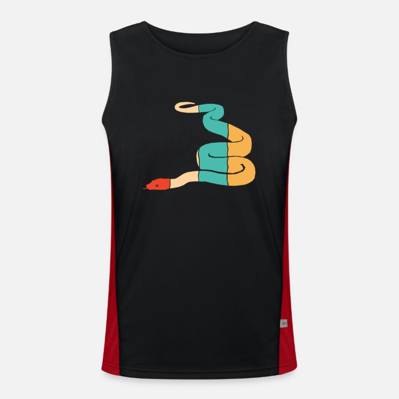 Retro Schuppenkriechtiere Python Schlange Banana Funktionelles Kontrast-Tank Top für Männer 