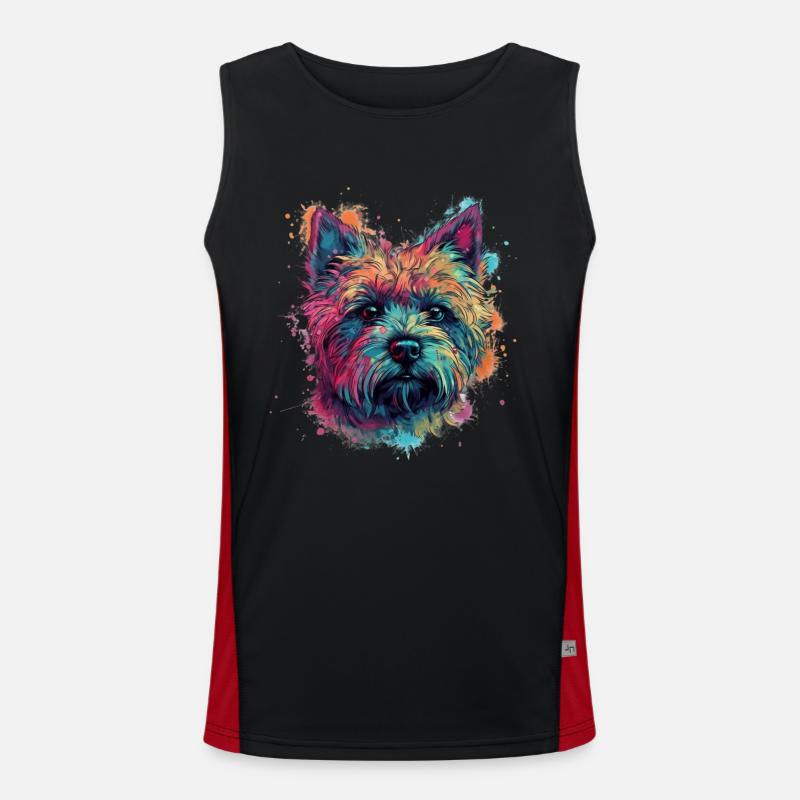 Cairn-terrier coloré Débardeur respirant contrasté Homme 