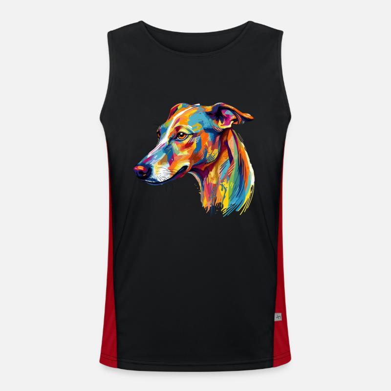 Buntes Whippet Funktionelles Kontrast-Tank Top für Männer 