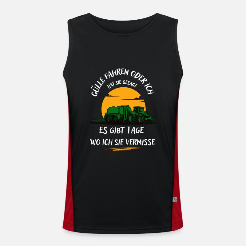 Landwirt-Gülle fahren oder ich hat sie gesagt ... Funktionelles Kontrast-Tank Top für Männer 