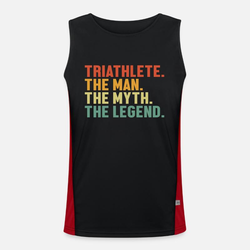 Triathlete Man Myth Legend Training Triathlonrad Funktionelles Kontrast-Tank Top für Männer 
