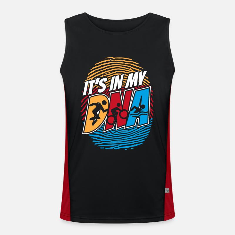 It's In My DNA Training Triathlonrad Triathlet Funktionelles Kontrast-Tank Top für Männer 