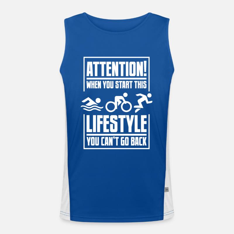 Attention When You Start This Lifestyle Triathlet Funktionelles Kontrast-Tank Top für Männer 