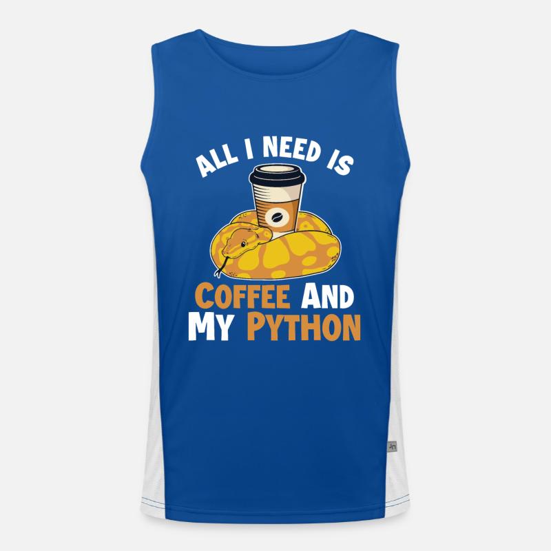 Coffee and Python Python Snake Banana Ball Men's Functional Contrast Tank Top 
