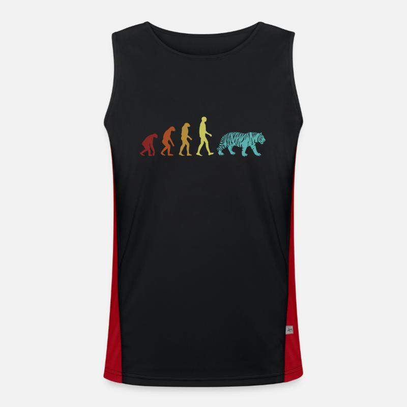 Tiger Evolution Wildcat Big Cat Siberian Men's Functional Contrast Tank Top 