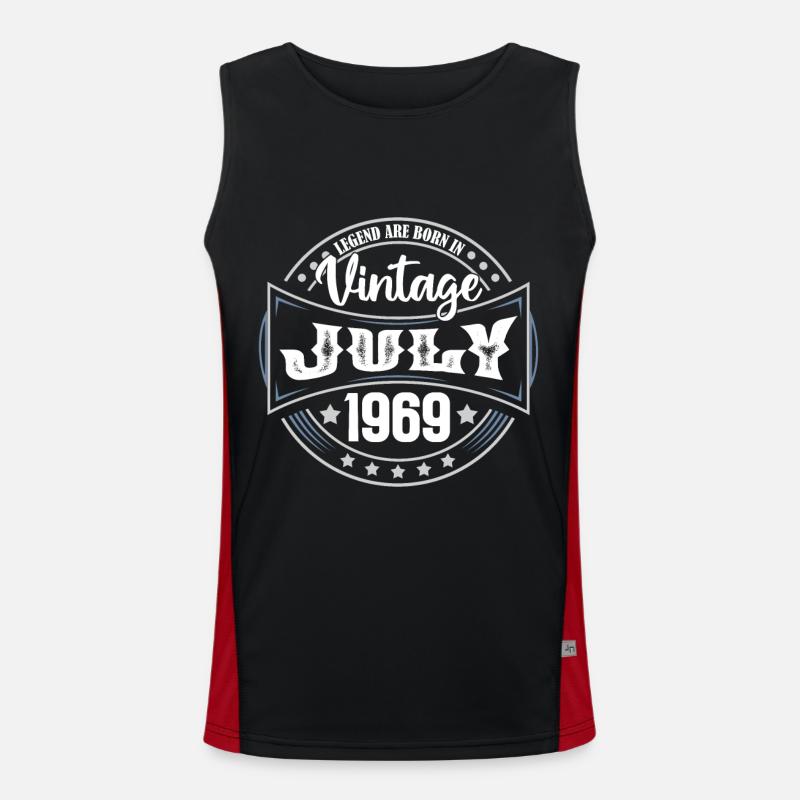 Juli 1969. Geburtstagsgeschenk Juli 1969. Funktionelles Kontrast-Tank Top für Männer 