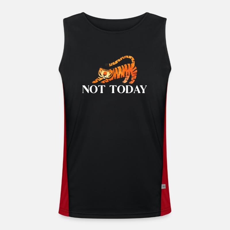 Not Today Big Cat King Tiger Wildcat Men's Functional Contrast Tank Top 