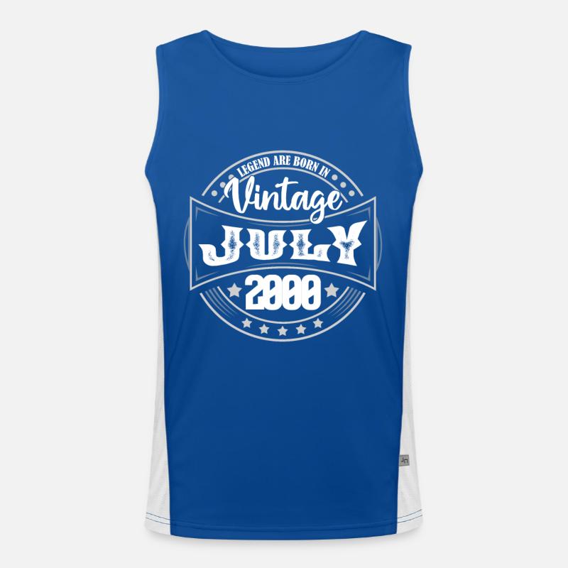 2000 July. Birthday gift July 2000. Men's Functional Contrast Tank Top 