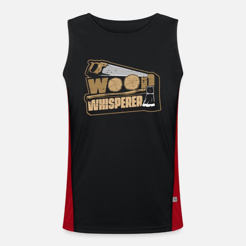 Wood Whisperer Carpenter Wood Technician Carpenter Men's Functional Contrast Tank Top 