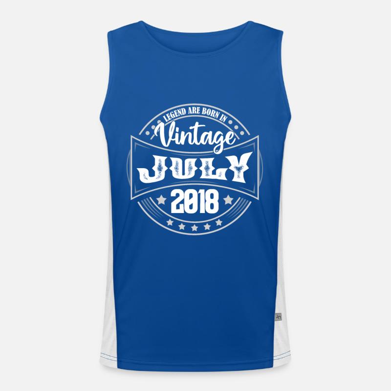 2018 Juli. Geburtstagsgeschenk Juli 2018. Funktionelles Kontrast-Tank Top für Männer 
