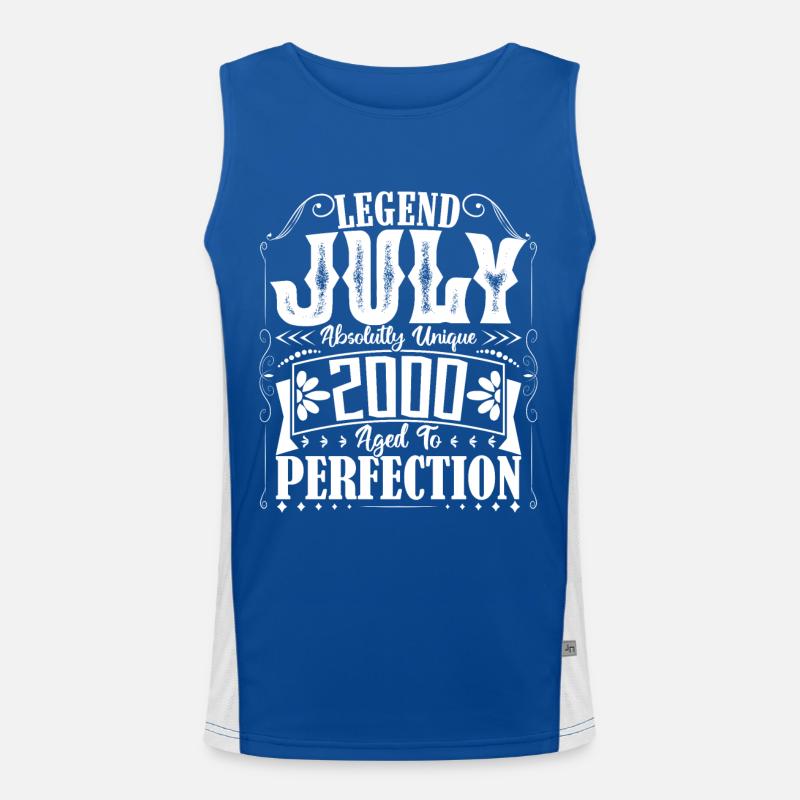 Juli 2000. Geburtstagsgeschenk Juli 2000. Funktionelles Kontrast-Tank Top für Männer 