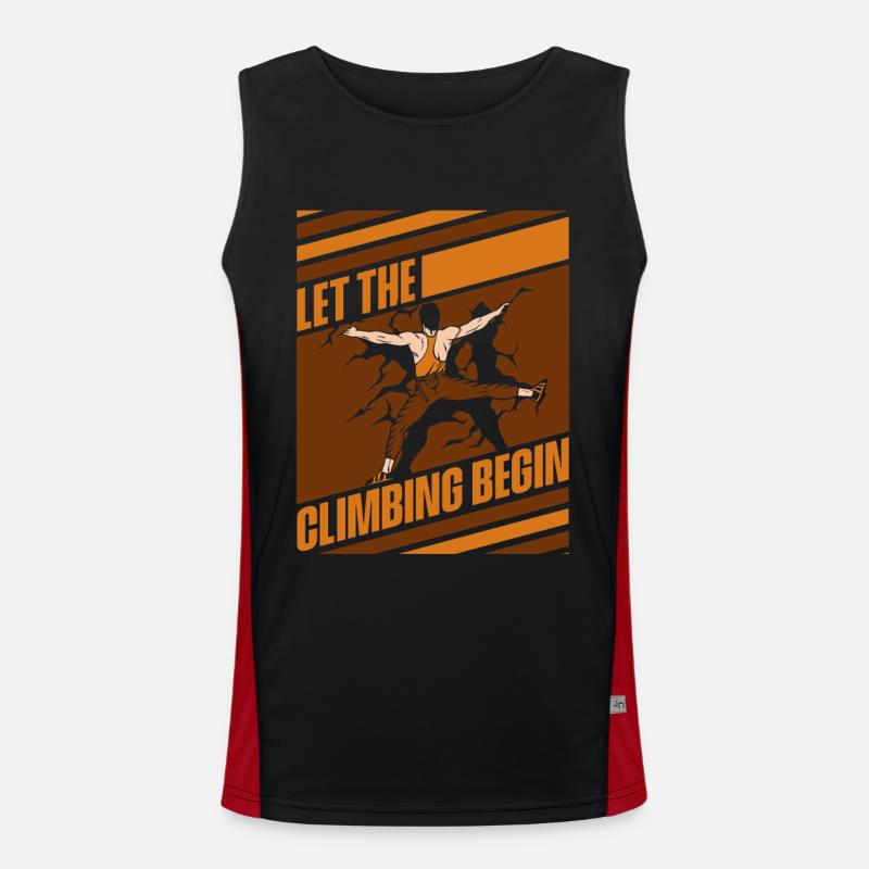 Let The Climbing Begin Bouldern Speedklettern Funktionelles Kontrast-Tank Top für Männer 