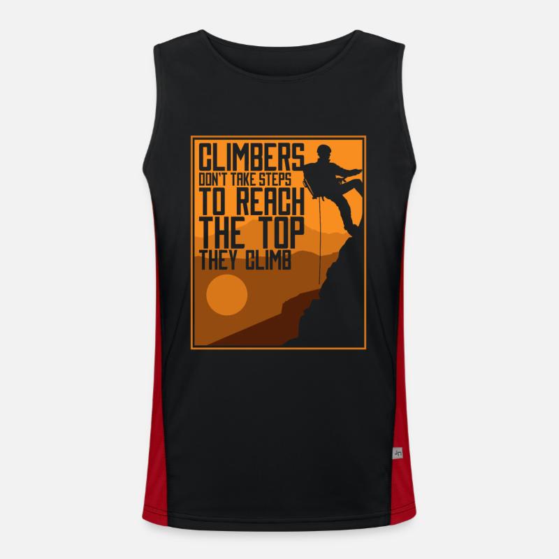 Climbers Don't Take Steps Speedklettern Kraxler Funktionelles Kontrast-Tank Top für Männer 