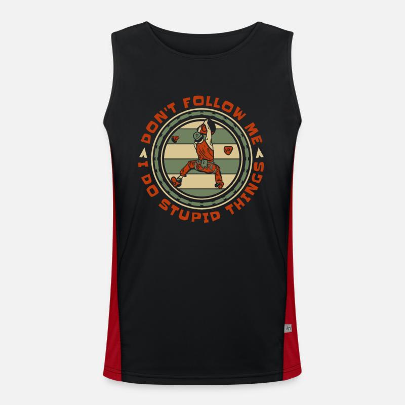 Don't Follow Me I Do Stupid Things Climbing Men's Functional Contrast Tank Top 