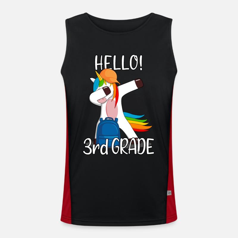 3rd grade third grader elementary school Einhorn Men's Functional Contrast Tank Top 