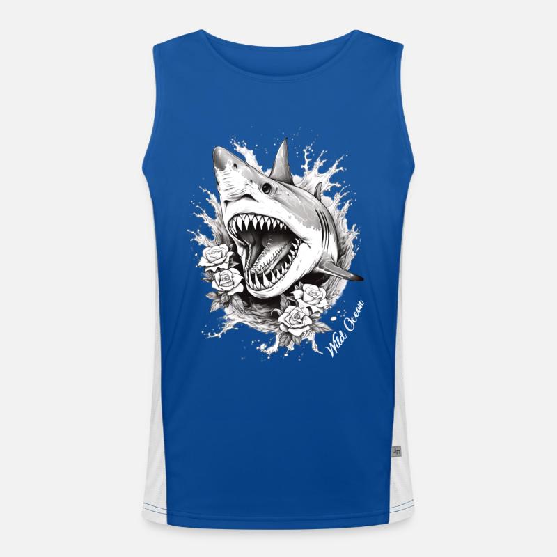 Fleur de requin Oceanographe Plongeur Cadeau Débardeur respirant contrasté Homme 