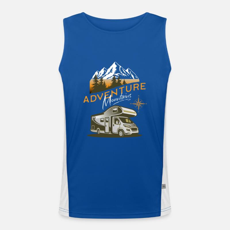 Camper-Kastenwagen-Adventure Mountains Funktionelles Kontrast-Tank Top für Männer 